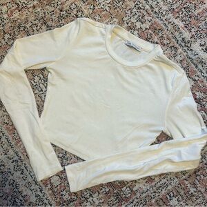 ZARA creme long sleeve cropped top